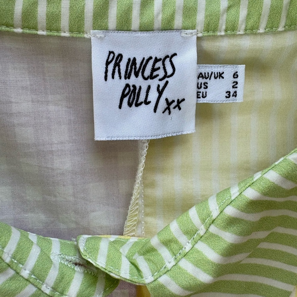 Gingham Colorblock Cotton Oxford Princess Polly US 2 Uk 6 - Picture 6 of 9